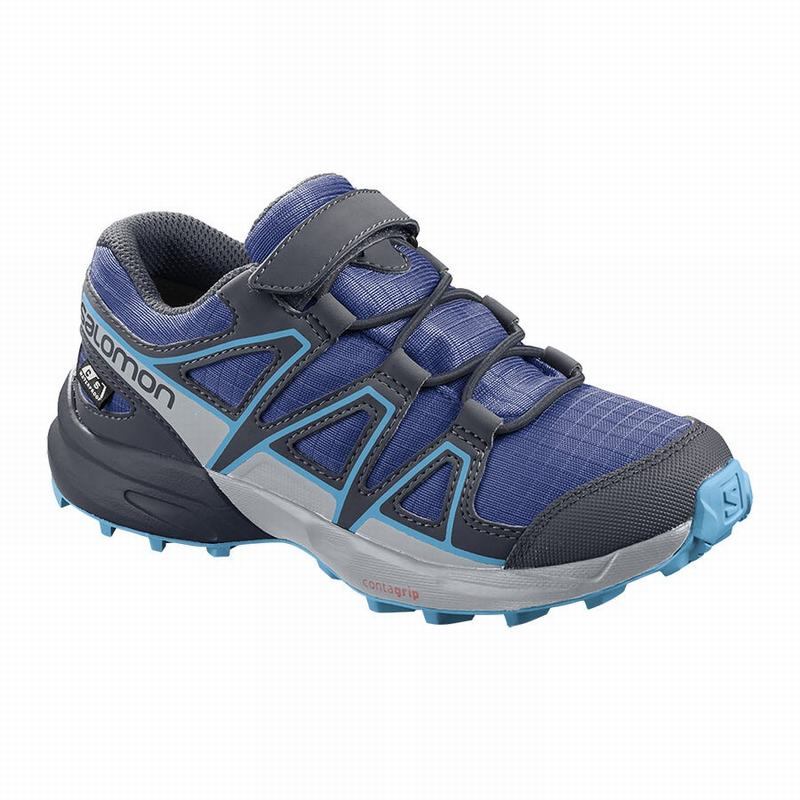 Salomon Trail Løbesko Børn Mørkeblå / Blå - SPEEDCROSS CLIMASALOMON™ VANDTÆT (ISPFQ-7903)